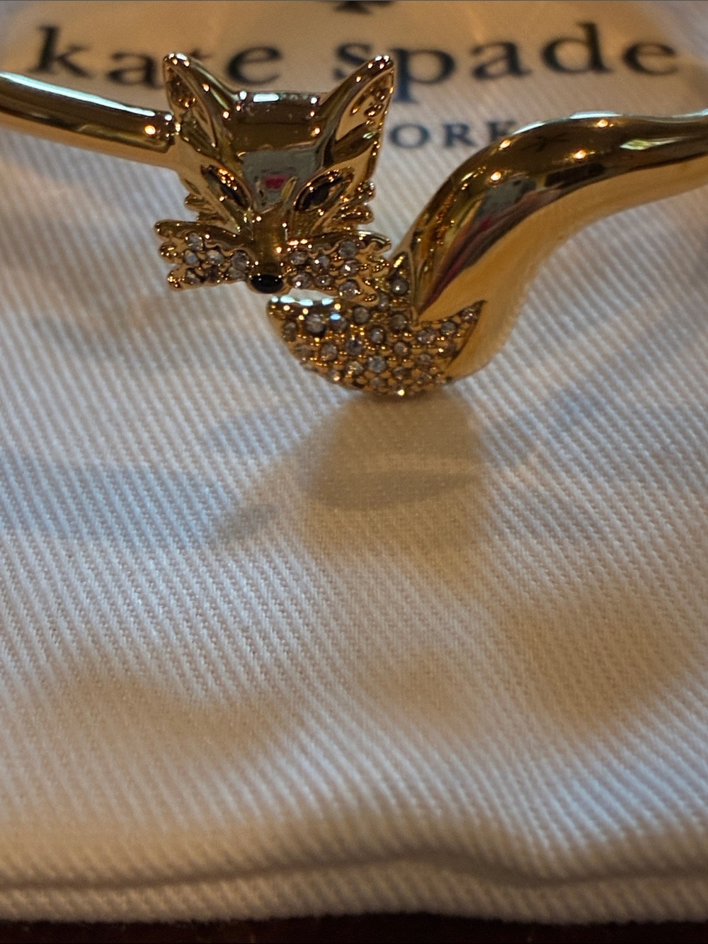 kate spade Gold Fox Tail Crystal-Accent Bangle Bracelet - Picture 4 of 4